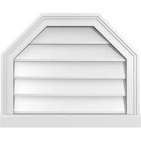 Ekena Millwork Octagonal Top Surface Mount PVC Gable Vent w/ 2"W x 2"P Brickmould Sill Frame, 22"W x 18"H GVPOT22X1803SN